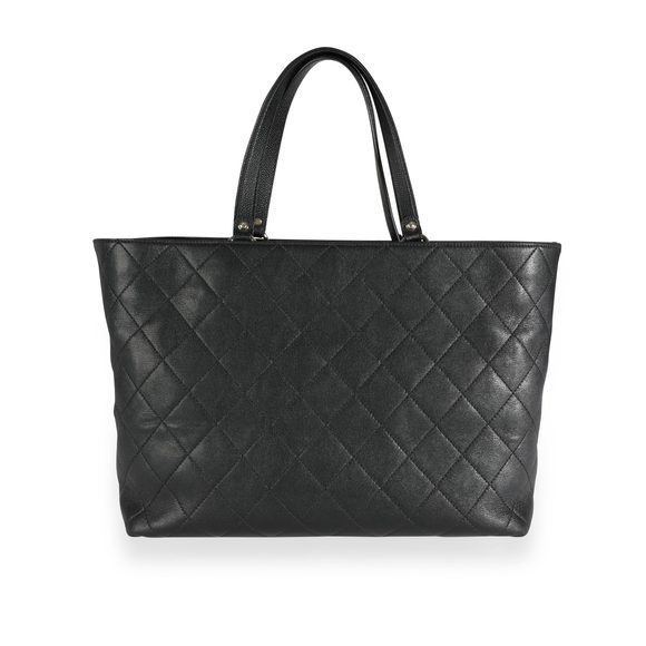 Chanel Black Quilted Calfskin & Caviar Daily Round Tote - Picture 3 of 7